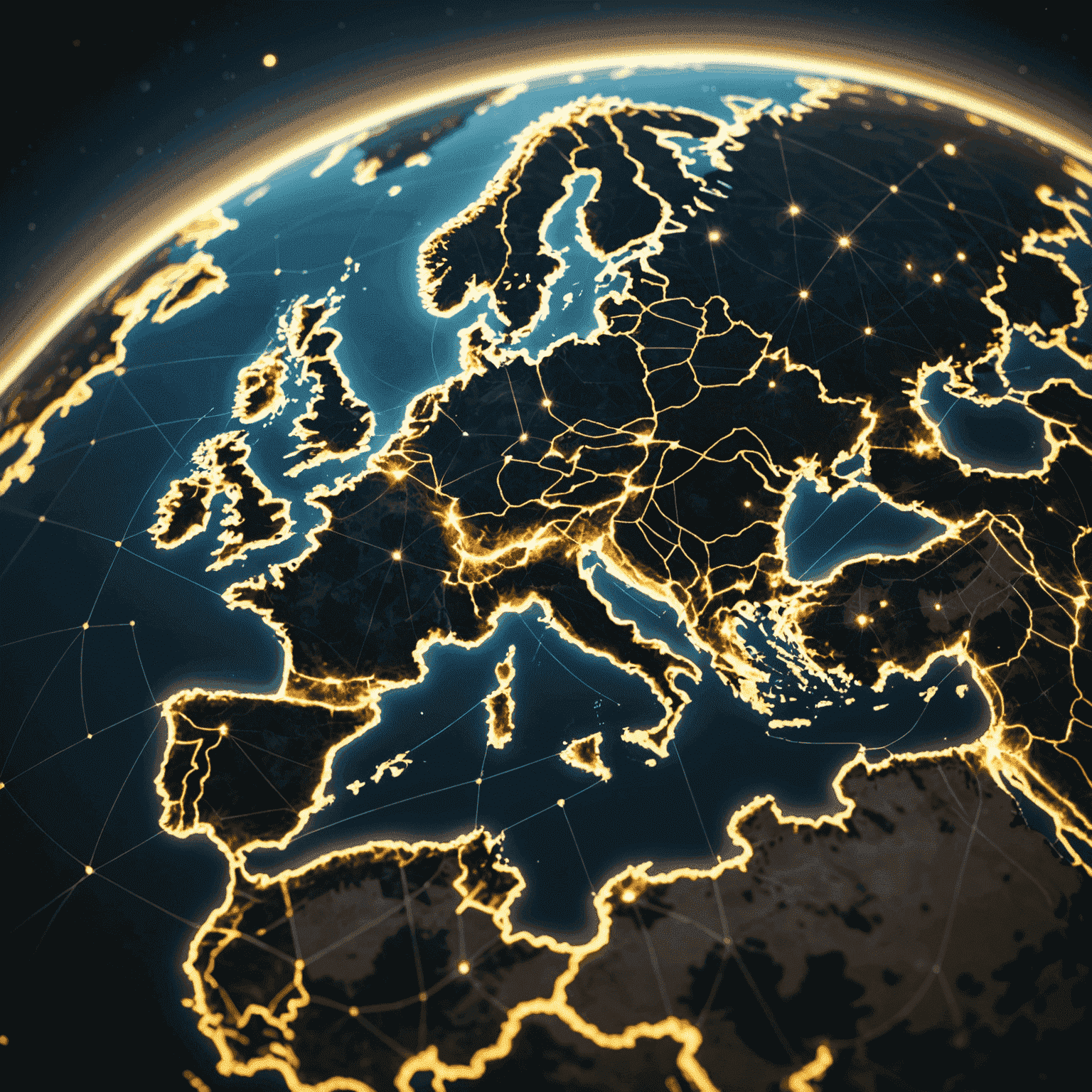 World map showing global network coverage with highlighted connection points and roaming zones