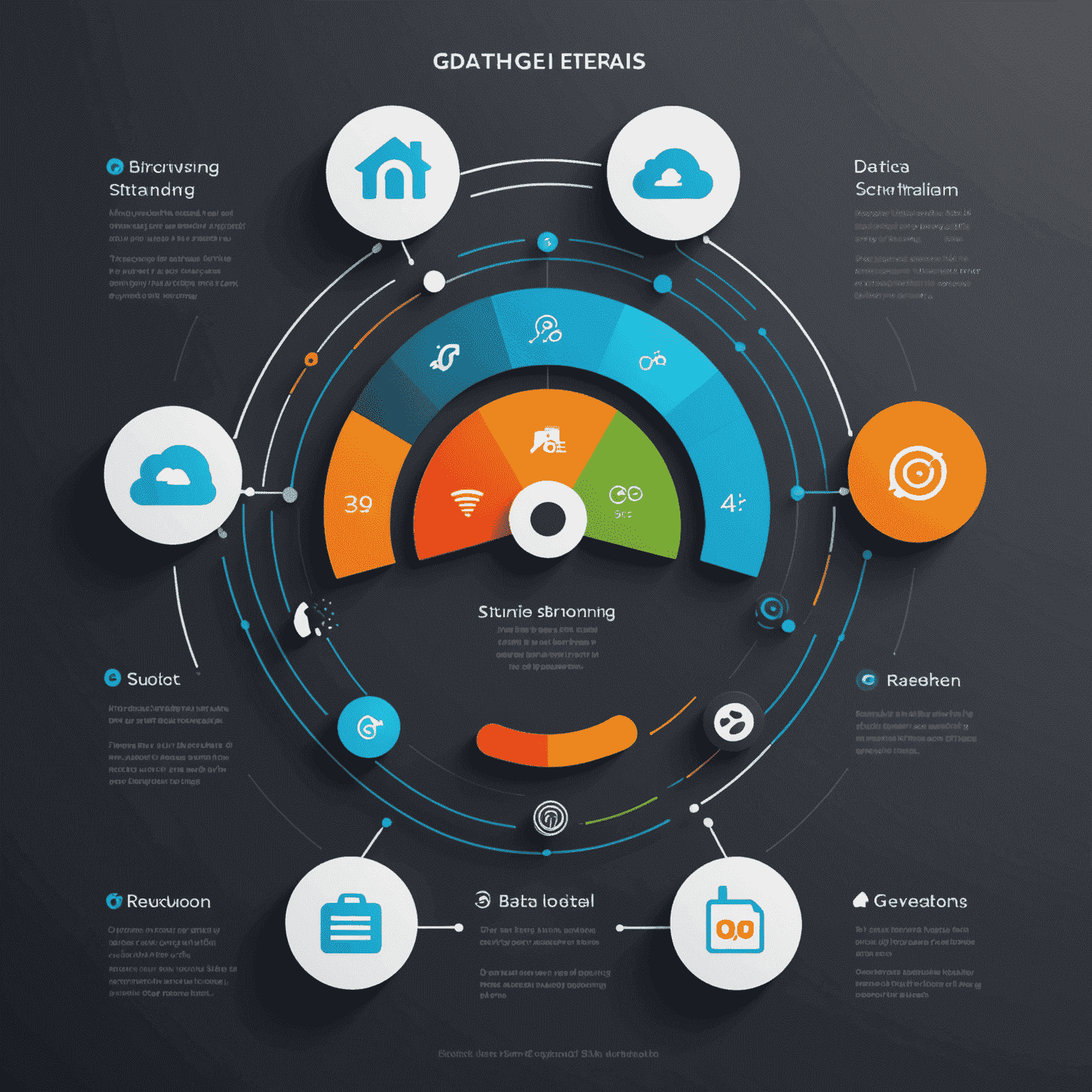 Infographic showing various data plan options with icons representing different usage levels from light browsing to heavy streaming