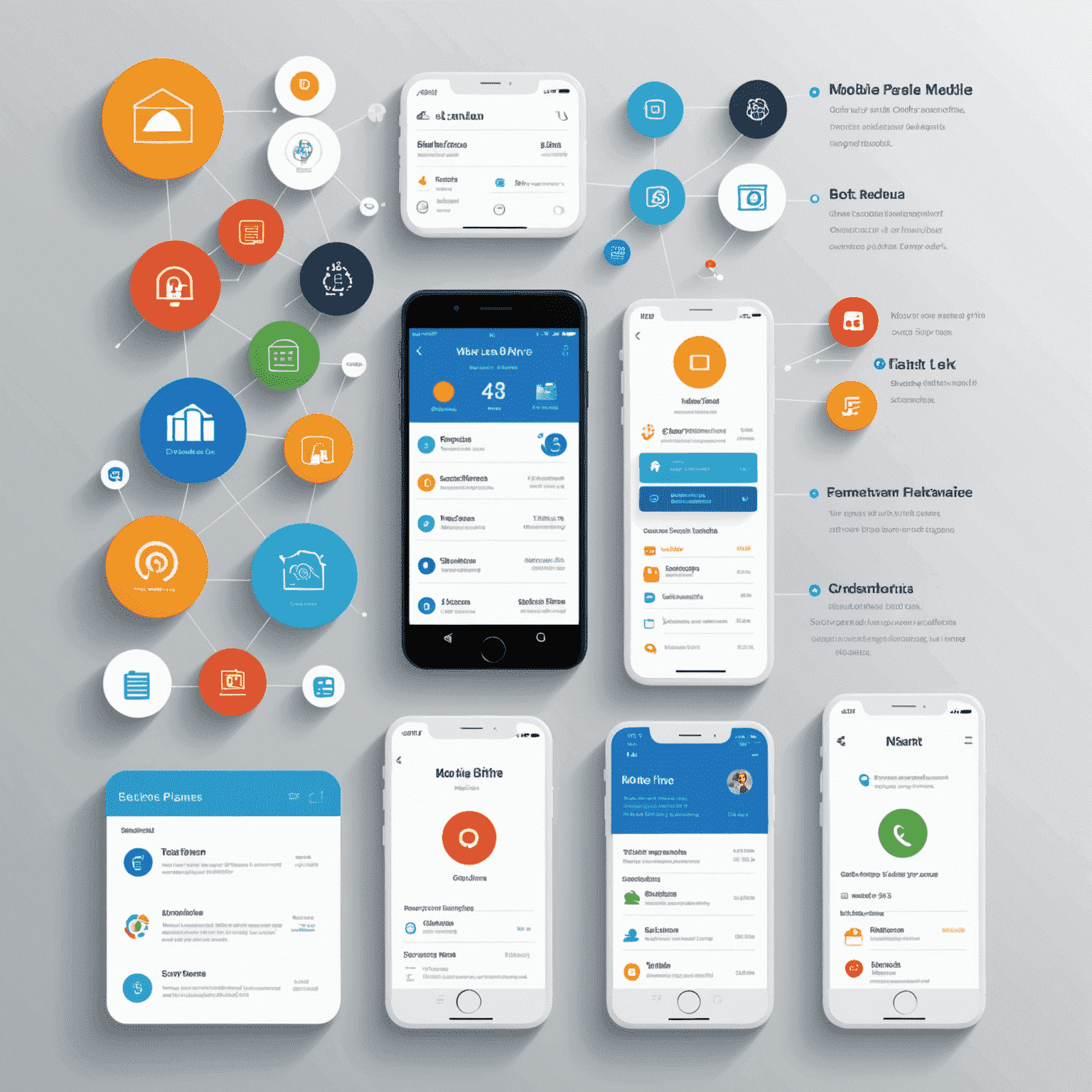 Infographic showing different mobile plans side by side, with icons representing features like data, calls, and international coverage